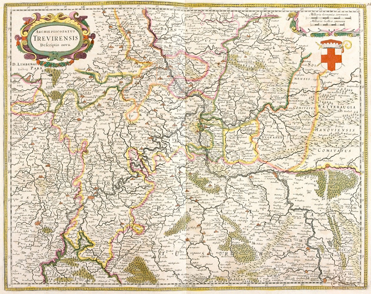 Mapa Archeveche w Treves (Niemcy) (akwaforta autorstwa Frederick de Wit