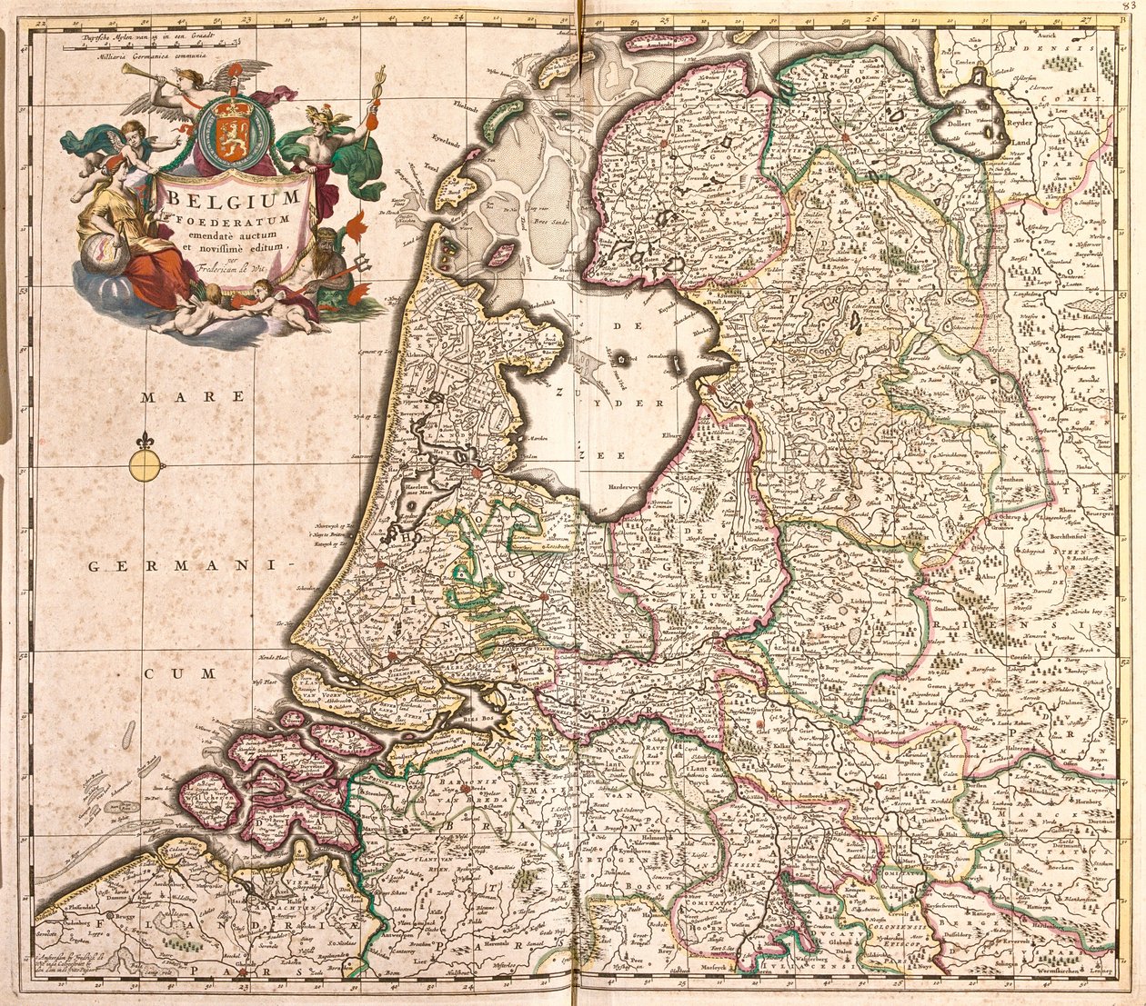 Mapa Federacji Belgijskiej (Belgia) (akwaforta autorstwa Frederick de Wit