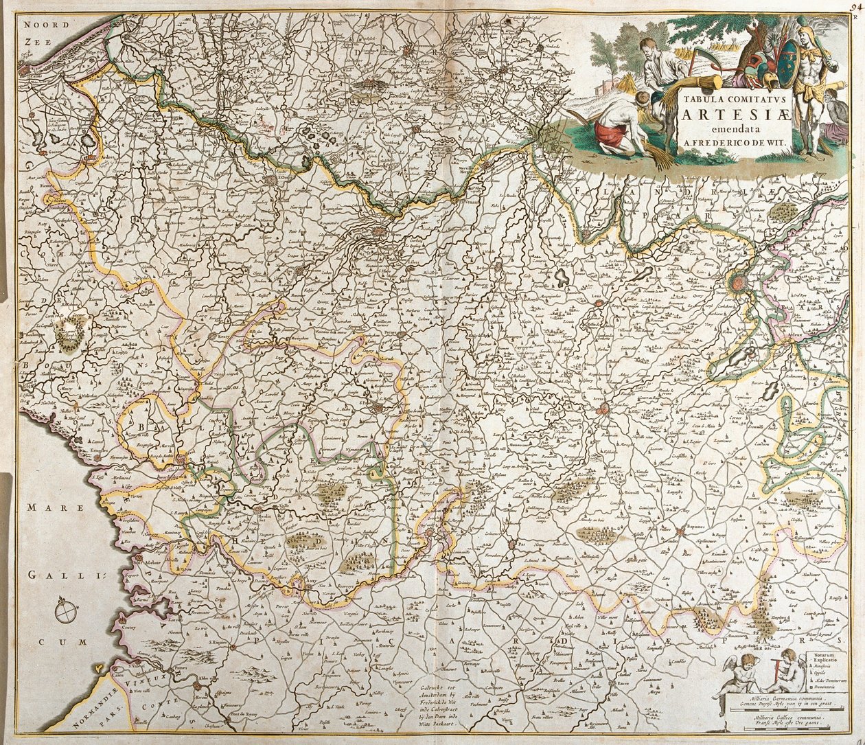 Mapa hrabiego Artois (Francja) (akwaforta autorstwa Frederick de Wit