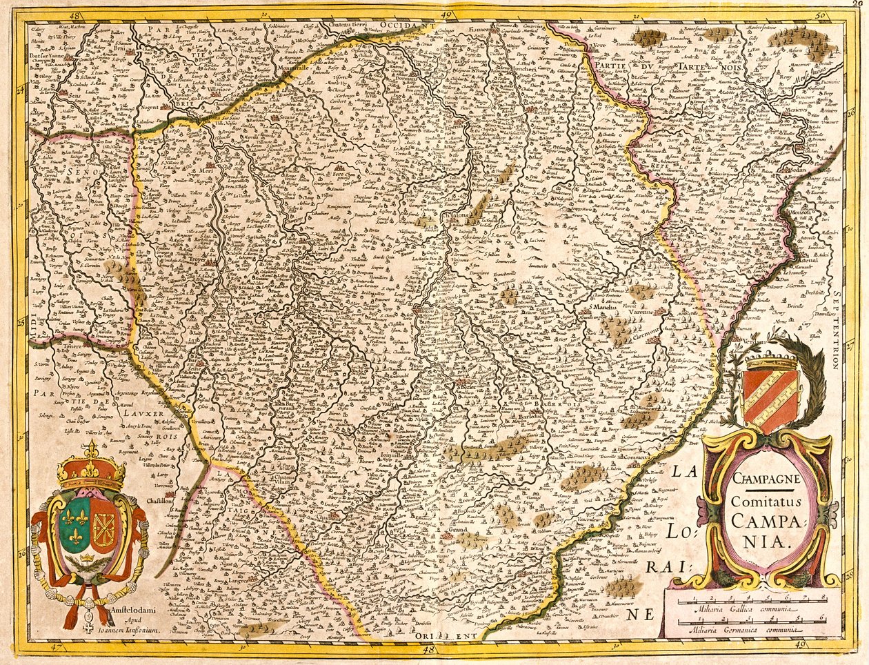 Mapa hrabiego Szampanii (Francja) (akwaforta autorstwa Frederick de Wit