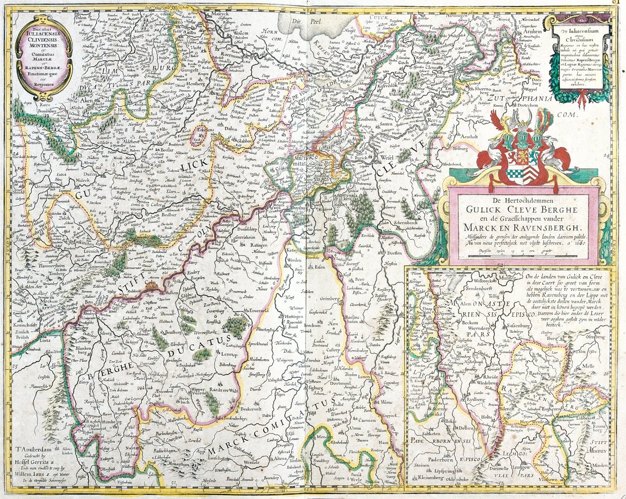 Mapa hrabiego Ravensberg (Niemcy) (akwaforta autorstwa Frederick de Wit