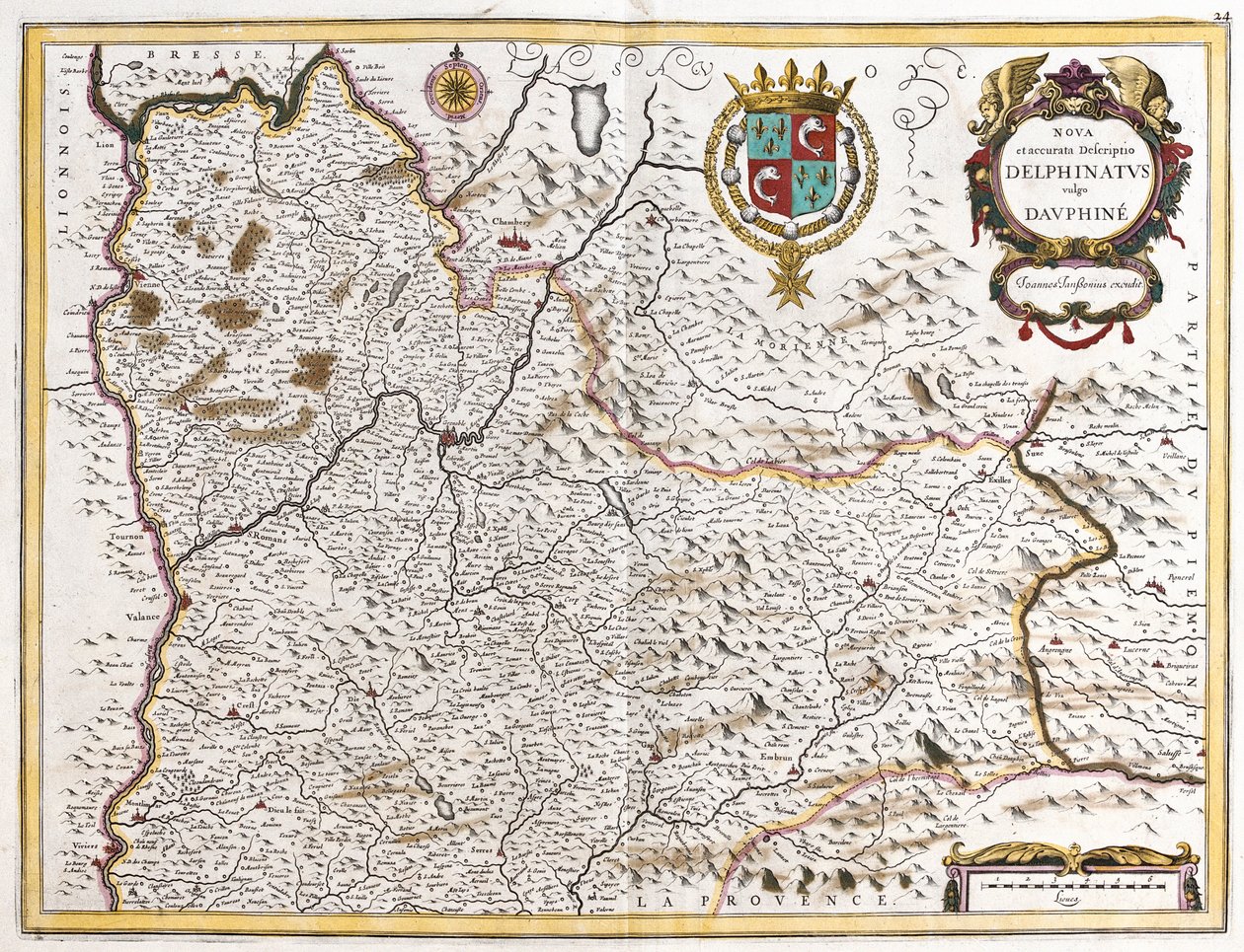 Mapa Delfin (Francja) (akwaforta autorstwa Frederick de Wit
