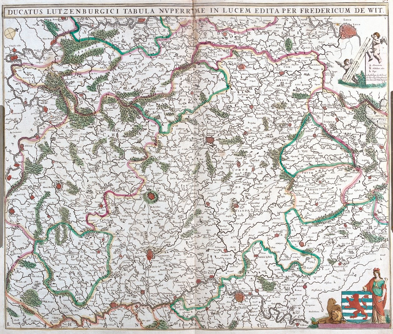 Mapa Księcia Luksemburga (akwaforta autorstwa Frederick de Wit