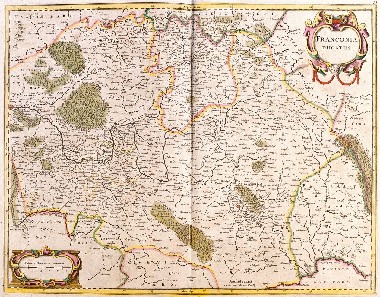 Mapa księcia Frankonii (Niemcy) (akwaforta) autorstwa Frederick de Wit