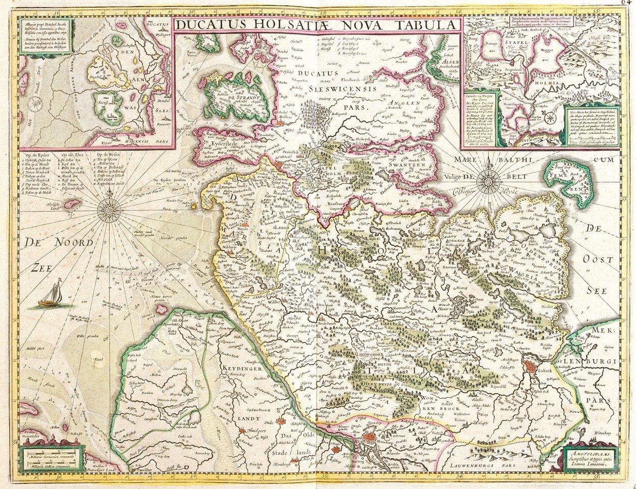 Mapa księcia Holsztynu (Niemcy) (akwaforta) autorstwa Frederick de Wit