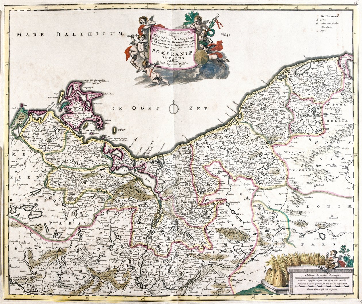 Mapa księcia pomorskiego (Polska) (akwaforta autorstwa Frederick de Wit