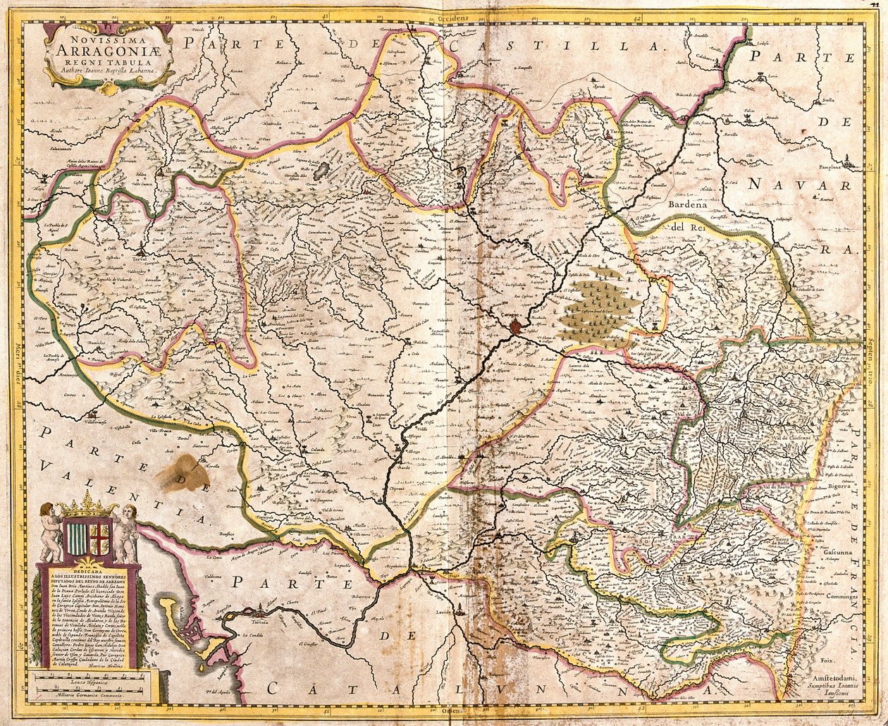 Mapa Królestwa Aragonii (Hiszpania) (akwaforta autorstwa Frederick de Wit