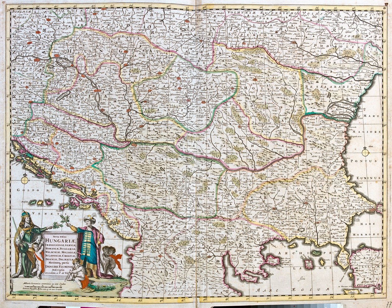 Mapa Królestwa Węgier (akwaforta autorstwa Frederick de Wit