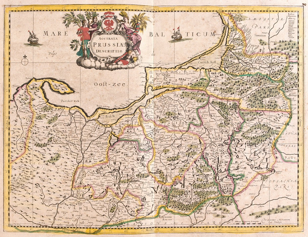 Mapa Królestwa Prus (Niemcy) (akwaforta autorstwa Frederick de Wit