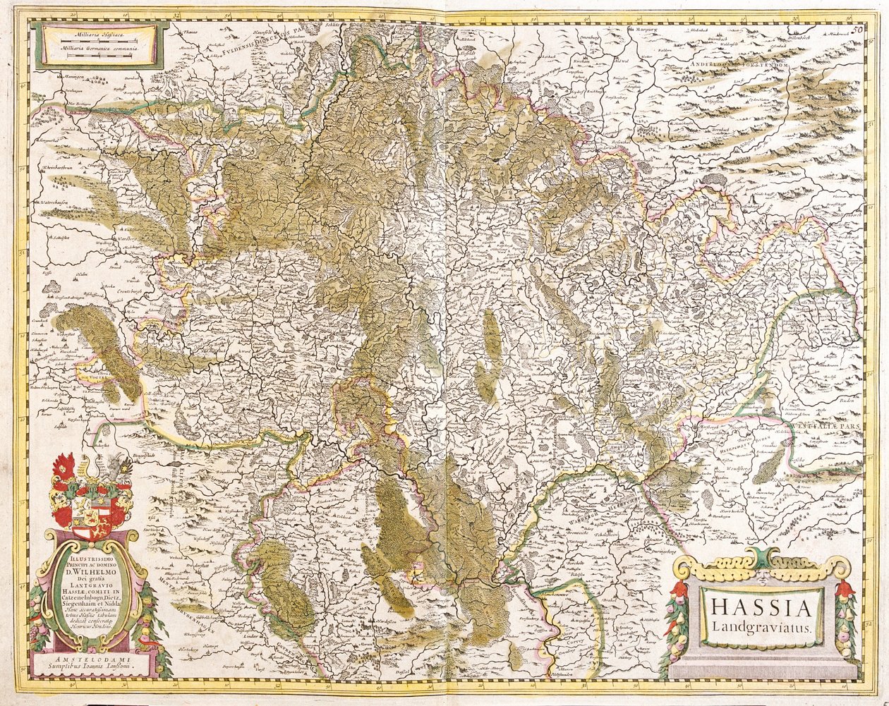 Mapa Landgraf Hesji (Niemcy) (akwaforta) autorstwa Frederick de Wit