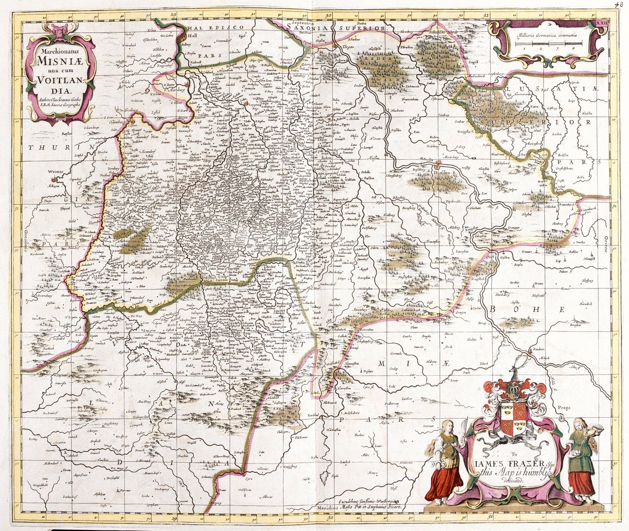 Mapa marszu (margrawia) Miśnia (Niemcy) (akwaforta) autorstwa Frederick de Wit