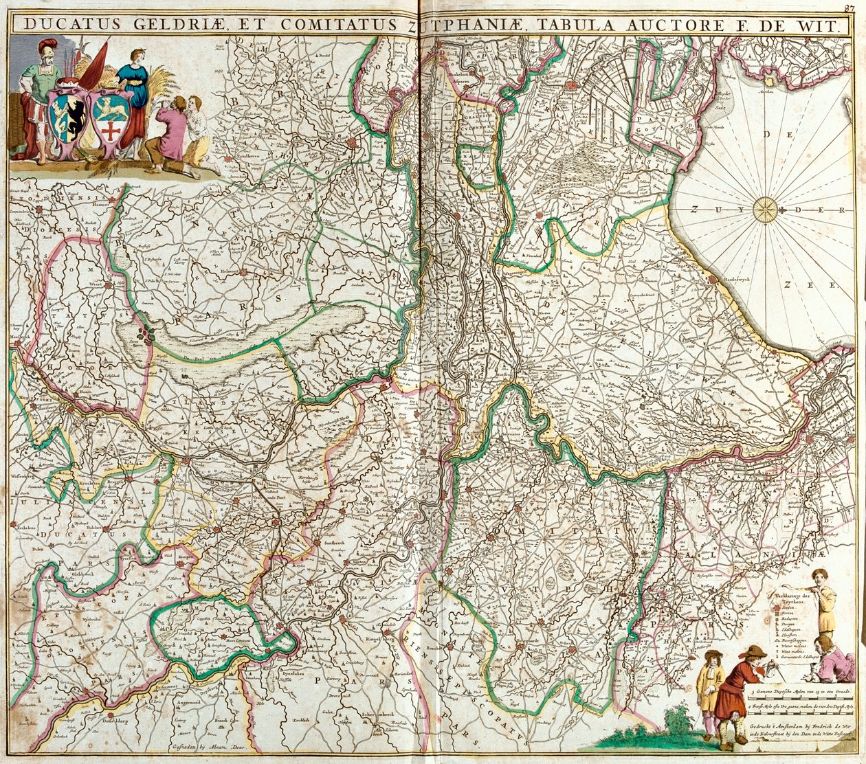 Overijssel, Holandia Północna, Geldria, Brabancja Północna, Utrecht, Region Flamandzki, Holandia, Belgia autorstwa Frederick de Wit