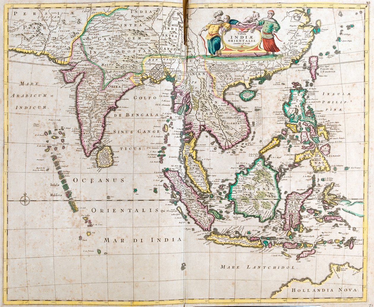 Pakistan, Indie, Nepal, Bhutan, Bangladesz, Birma, Tajlandia, Laos, Kambodża, Wietnam, Malezja, Indonezja, Filipiny autorstwa Frederick de Wit