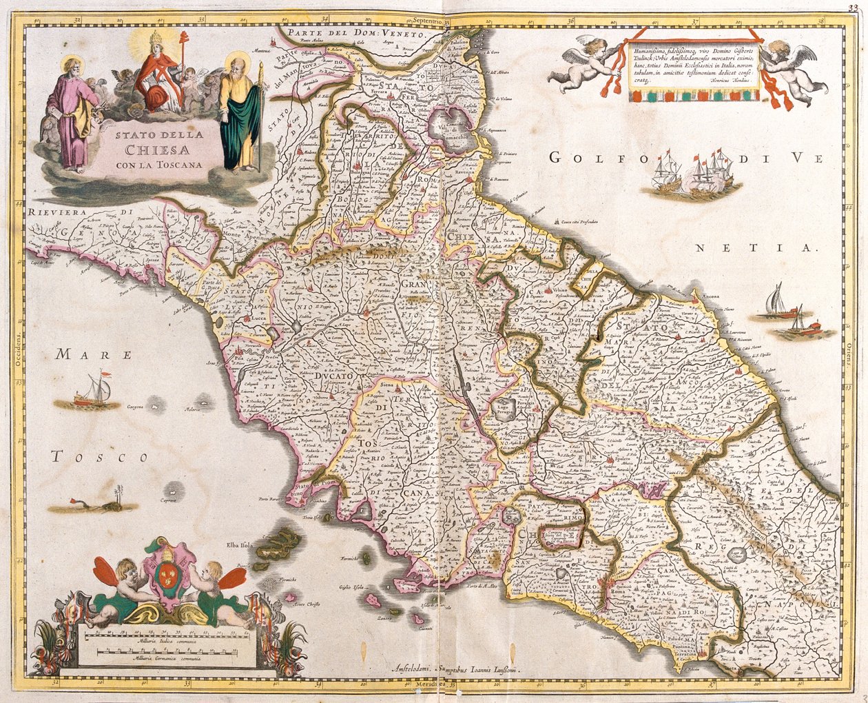 Toskania, Romagna, Umbria, Marche, Lacjum, Abruzja, Włochy autorstwa Frederick de Wit
