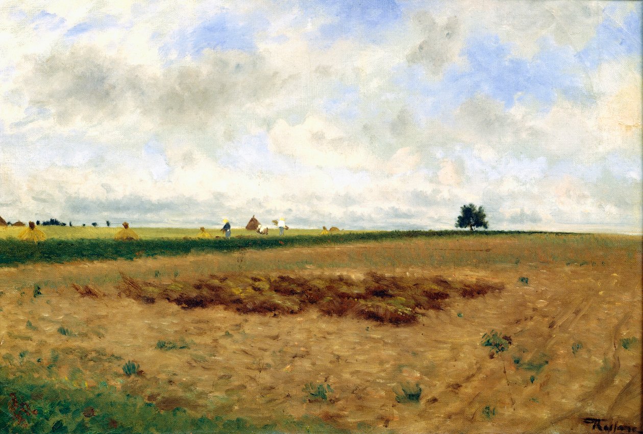 Pejzaż ze stogami siana (olej na płótnie) autorstwa Frederico Rossano