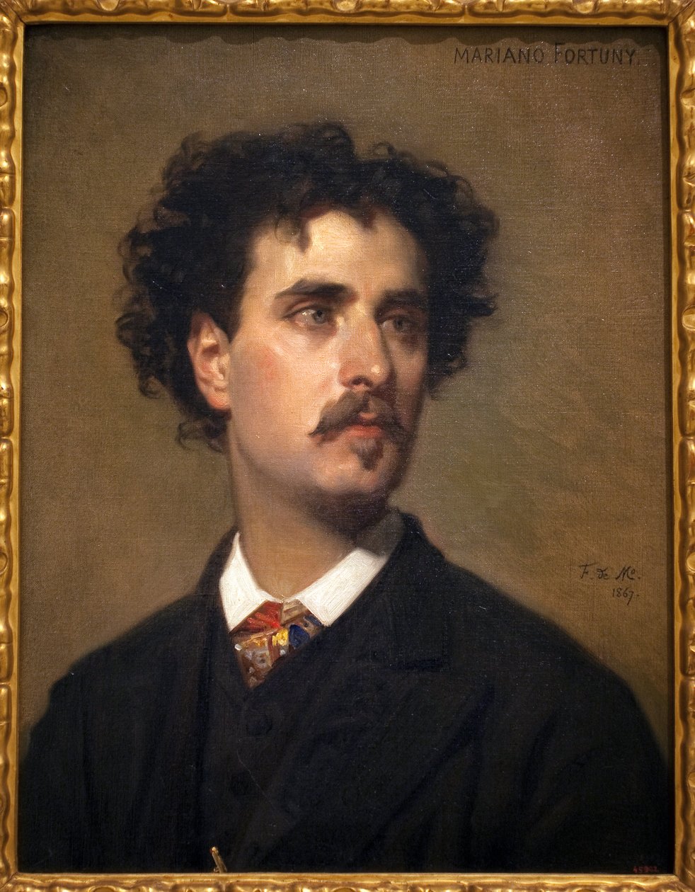 Portret malarza Mariano Fortuny y Marsal (1838-1874). Obraz Federico de Madrazo (1815-1894), olej na płótnie autorstwa Frederico de Madrazo