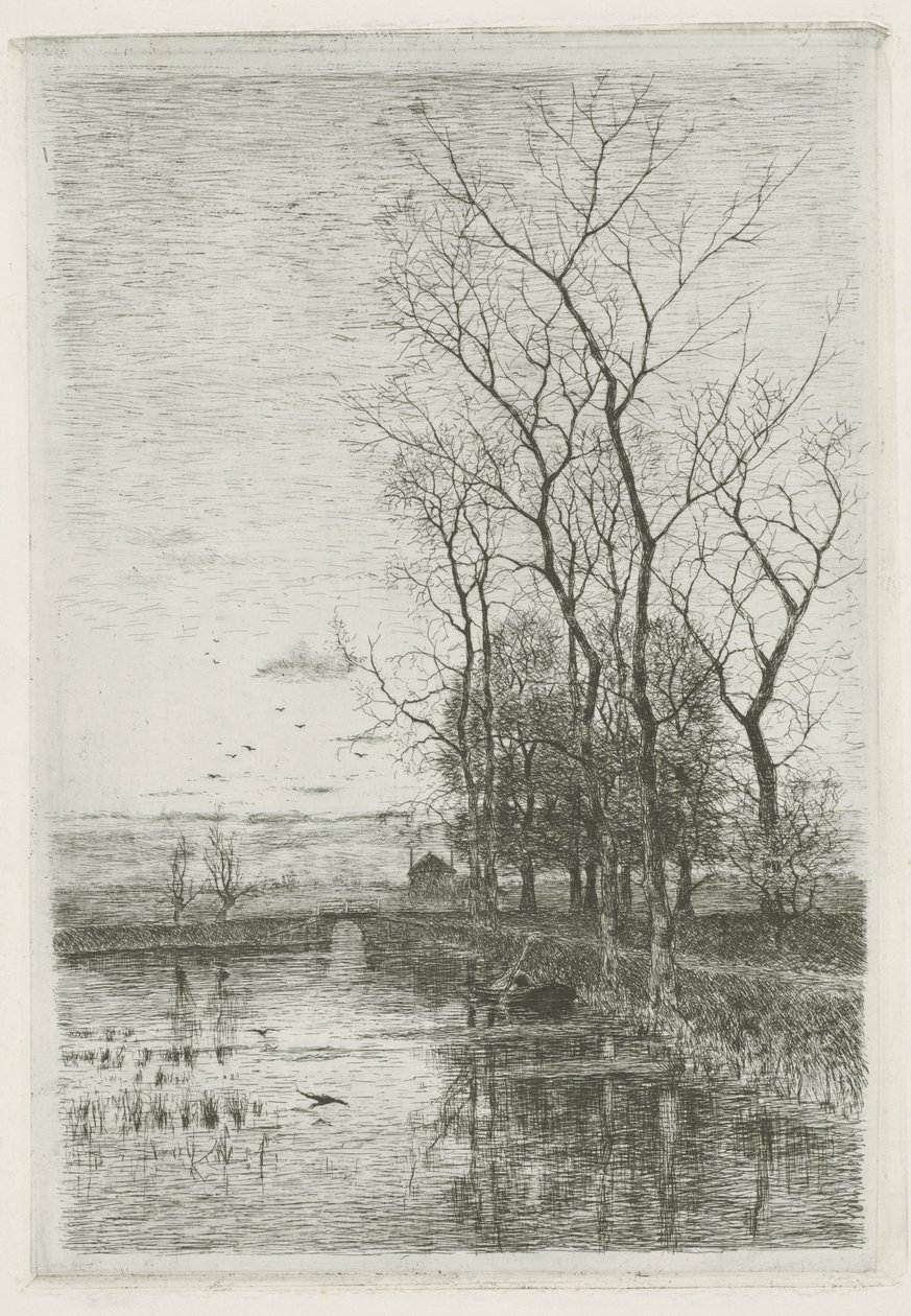 Mały most autorstwa Fredericus Jacobus van Rossum du Chattel (signed by artist)