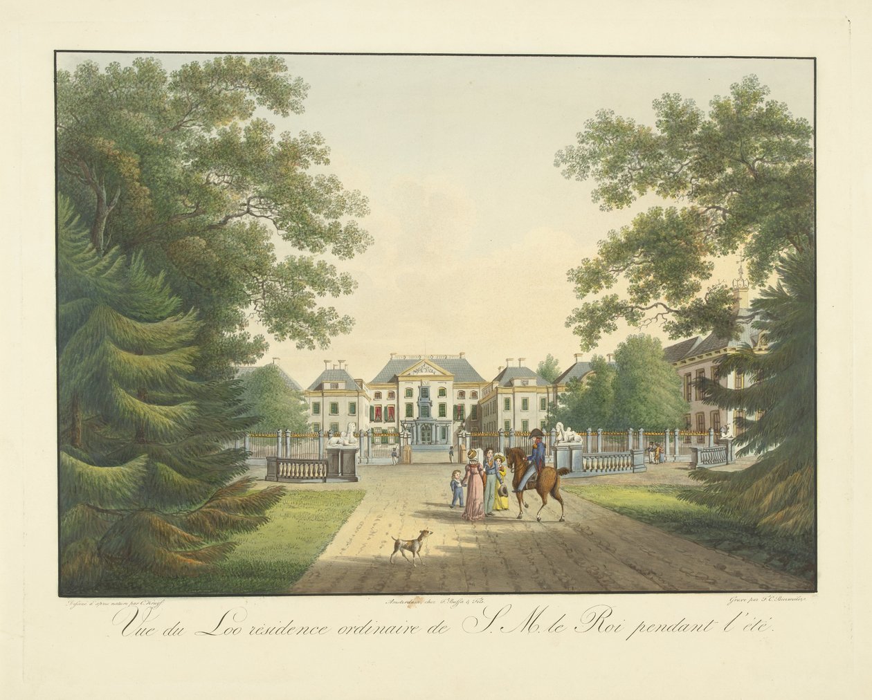 Widok na Paleis het Loo Vue du Loo zwykła rezydencja S.M. le Roi pendent l
