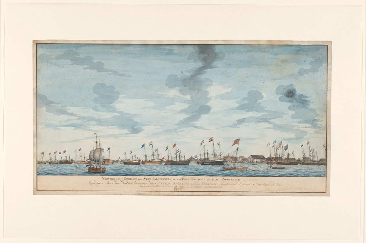 Widok na miasto Paramaribo autorstwa Frederik Jägerschiöld (signed by artist)