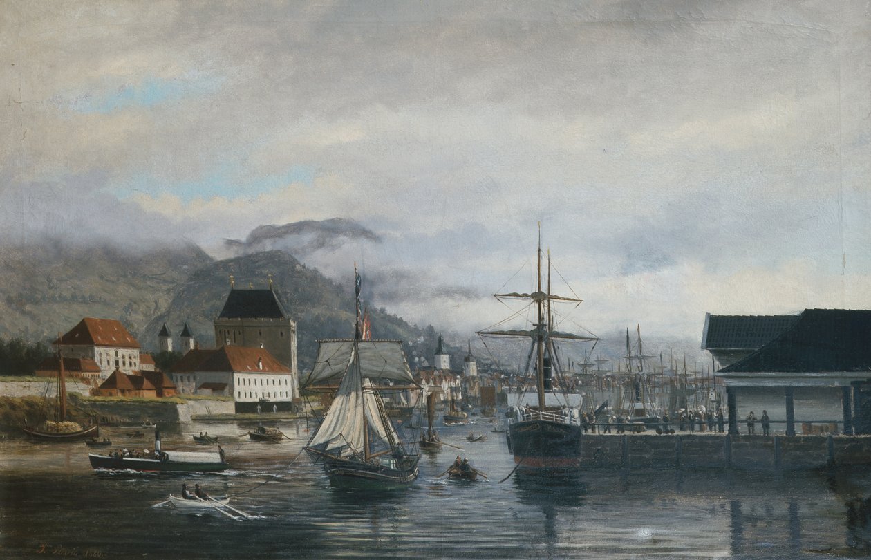 Port w Bergen, Tollboden autorstwa Frederik Sorvig