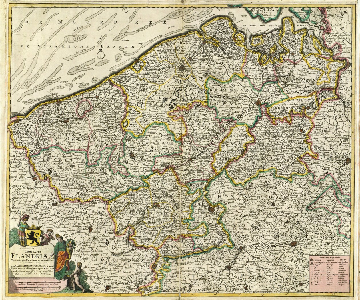 Novissima et Accuratissima Comiatus Flandriæ autorstwa Frederik de Wit