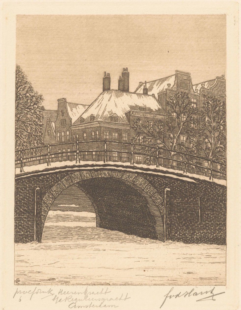 Heerengracht w Reguliersgracht, Amsterdam (oryginalny tytuł obiektu) autorstwa Frederik van der Harst (signed by artist)