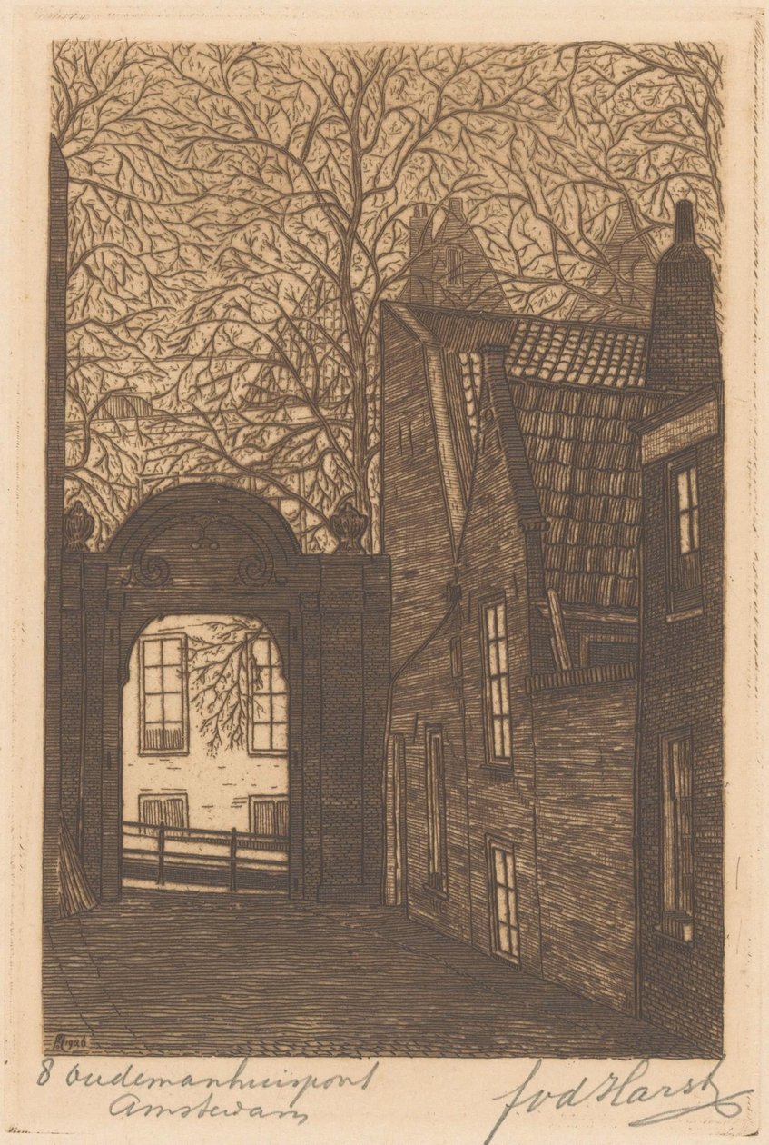 Oudemanhuispoort w Amsterdamie autorstwa Frederik van der Harst (signed by artist)