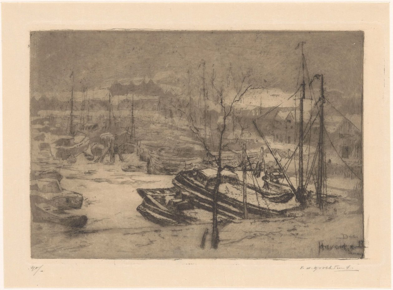 Haventje (oryginalny tytuł na obiekcie) autorstwa Frederika Henriëtte Broeksmit (signed by artist)
