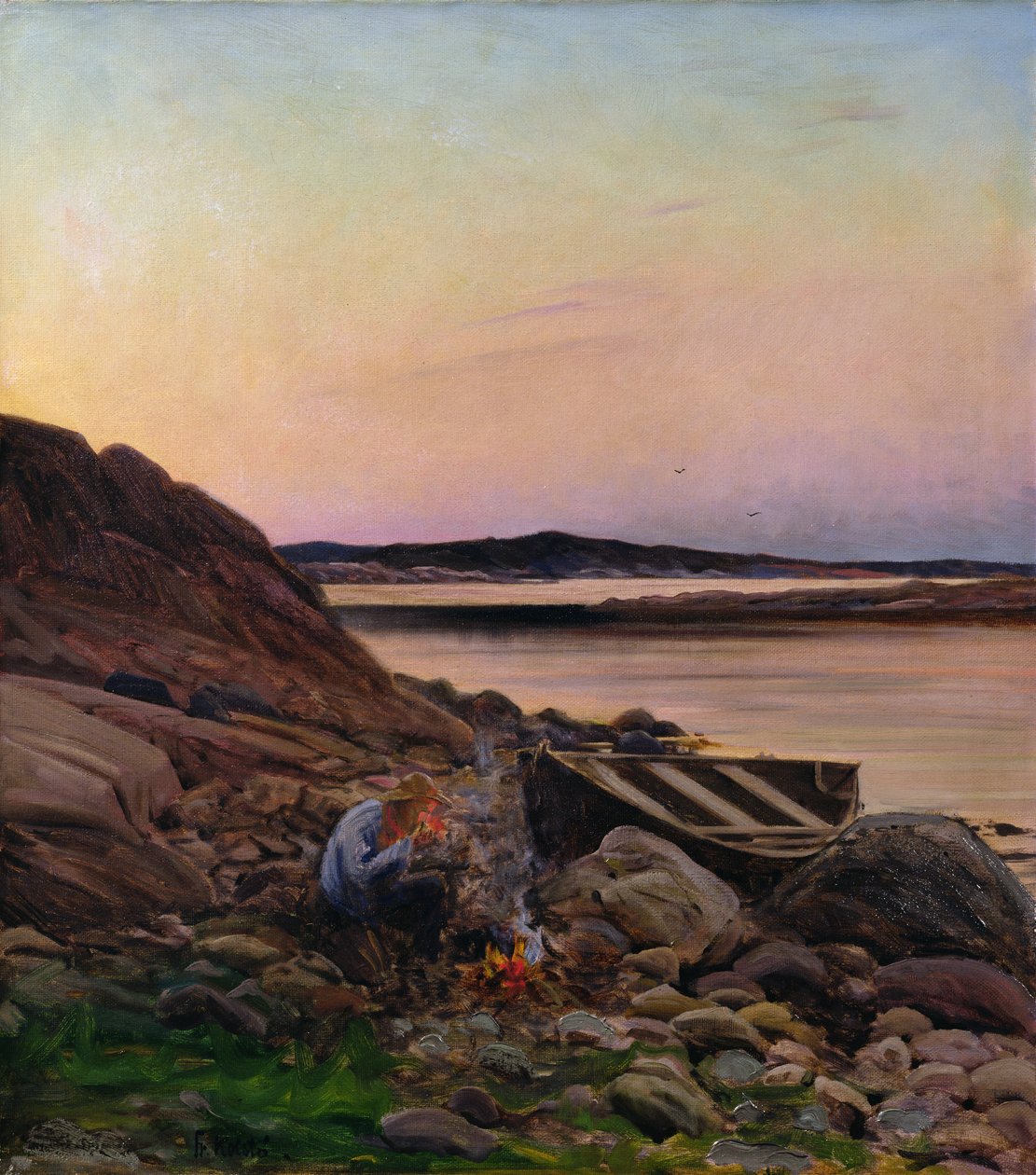 Atmosfera wieczoru (olej na płótnie) autorstwa Fredrik Kolstoe