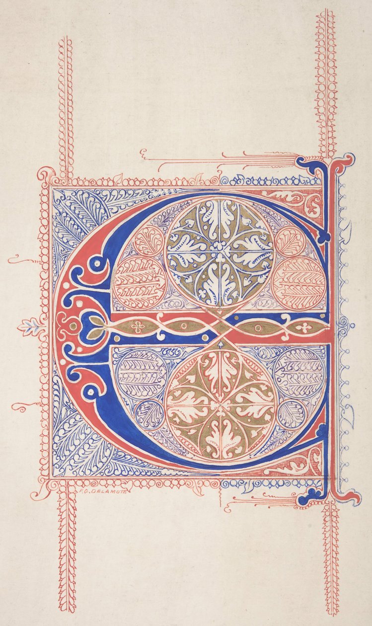 Podświetlany inicjał C, 1830-62. autorstwa Freeman Gage Delamotte
