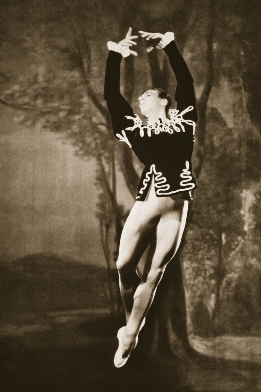 Andre Eglevsky w Jeziorze łabędzim, z Grand Ballet de Monte-Carlo, 1949 (fotograwiura) autorstwa French Photographer