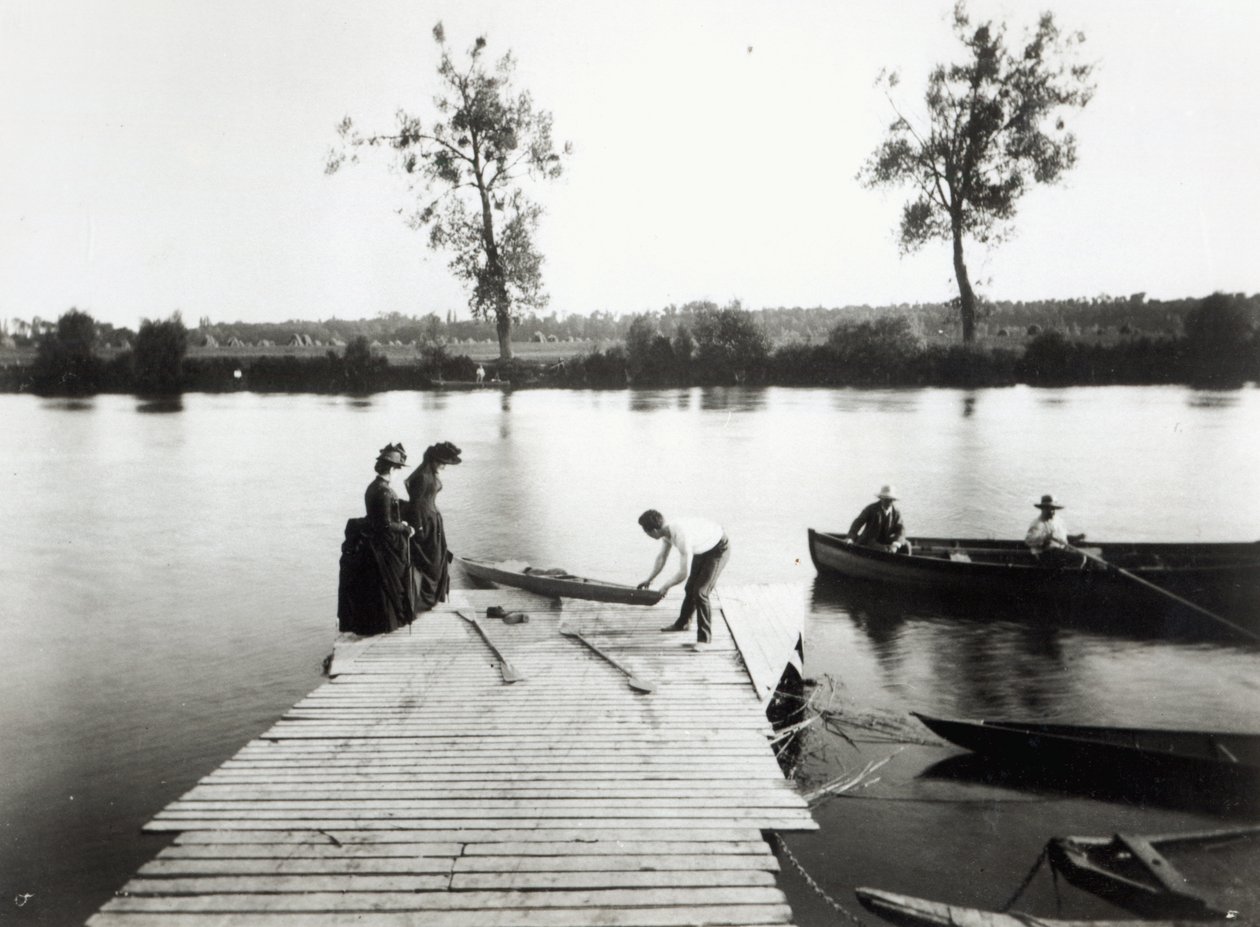 Scena wodniacka w rejonie Ile-de-France, ok.1880 autorstwa French Photographer