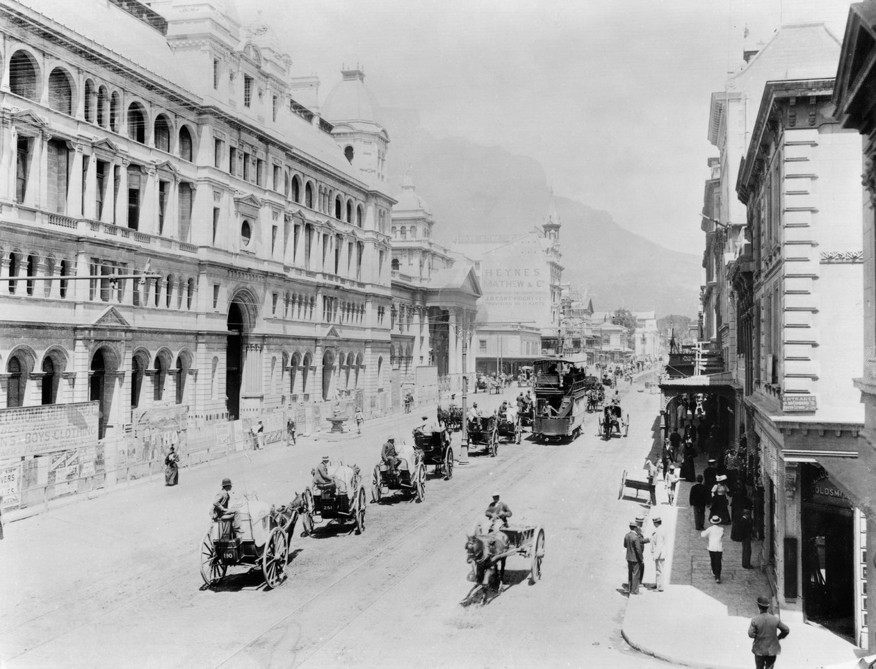 Kapsztad: New Adderley Street, ok. 1914 (zdjęcie bw) autorstwa French Photographer