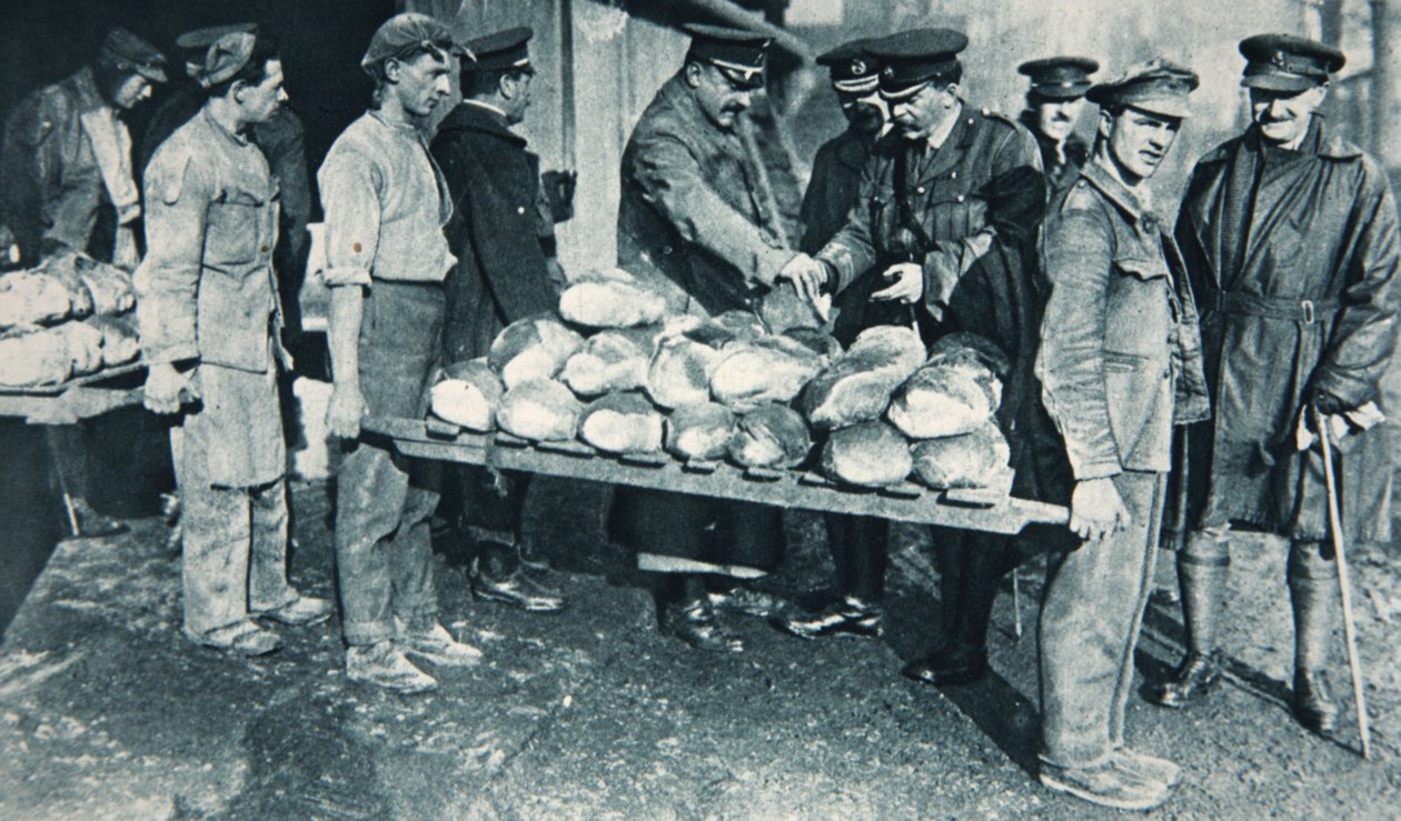 Kontrola chleba w piekarni we Francji, ilustracja z The Illustrated War News, styczeń 1917 autorstwa French Photographer