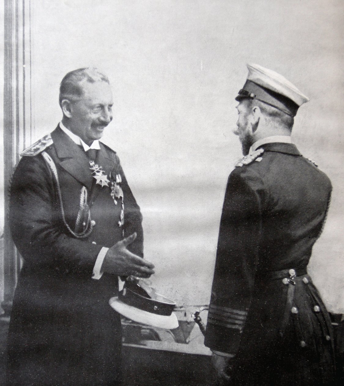 Kaiser Wilhelm II i car Mikołaj II, 1914 autorstwa French Photographer