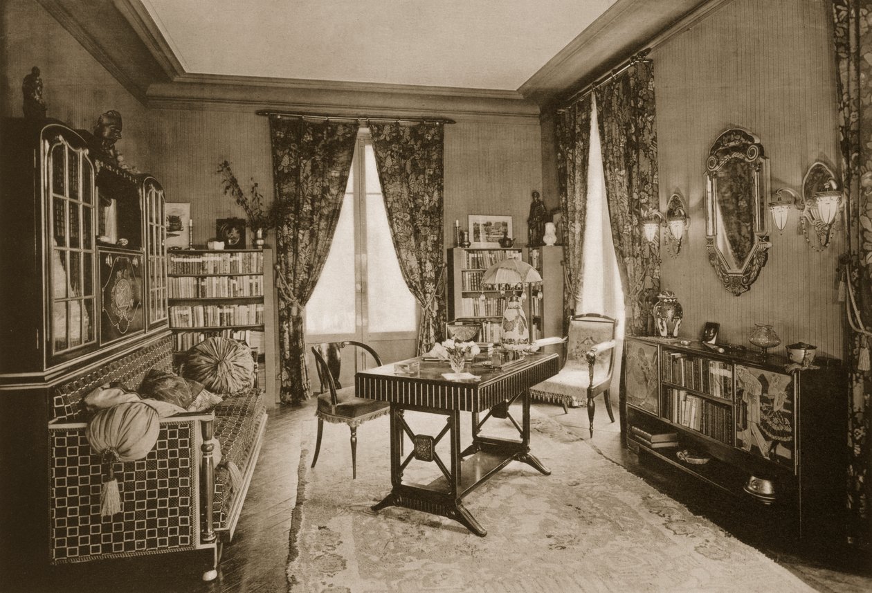 Salon zaprojektowany przez P. Lahalle i G. Levarda, płyta 21 z Ensembles Choisis, wydanie 1930 autorstwa French Photographer