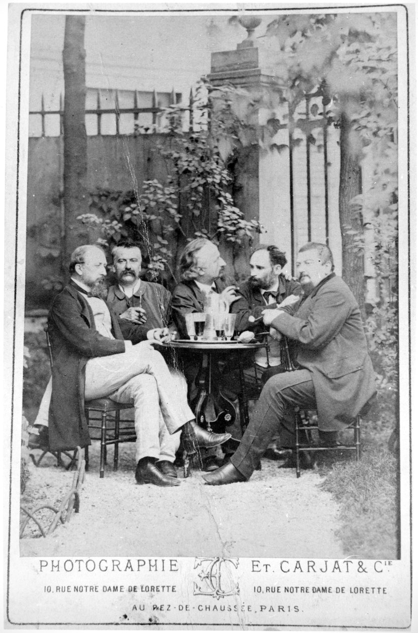 Manet (drugi od prawej) ze swoimi politycznymi przyjaciółmi autorstwa French Photographer