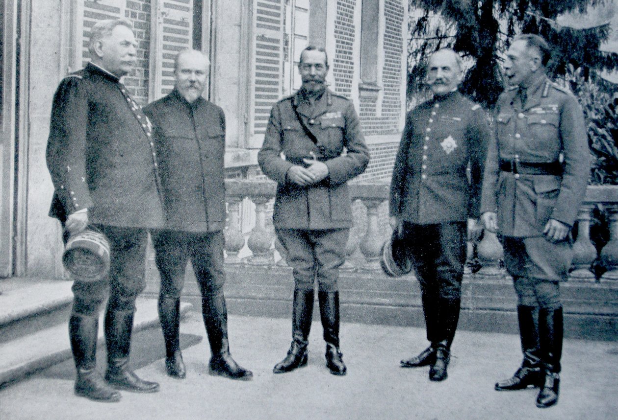 Spotkanie alianckich dowódców wojennych i mężów stanu w czasie ofensywy na Sommę, 1916 autorstwa French Photographer