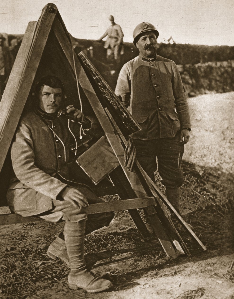 Na froncie francuskim: przydatne i pomysłowe, ilustracja z The Illustrated War News, 17 stycznia 1917 (zdjęcie w sepii) autorstwa French Photographer