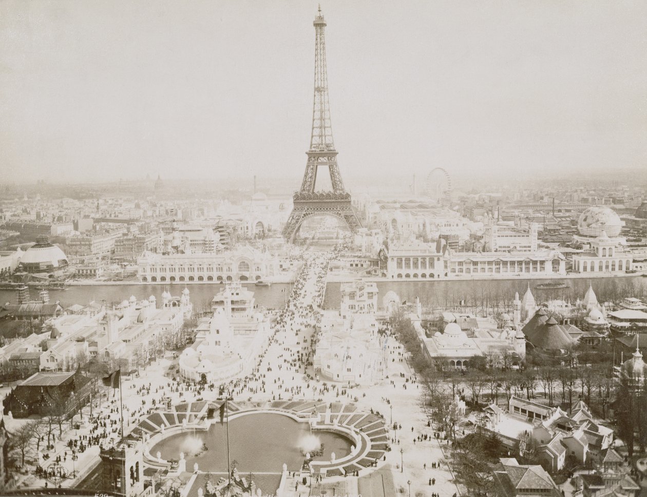 Panorama Jardins du Trocadero i Champ-de-Mars, Paryż, ok. 1900 autorstwa French Photographer