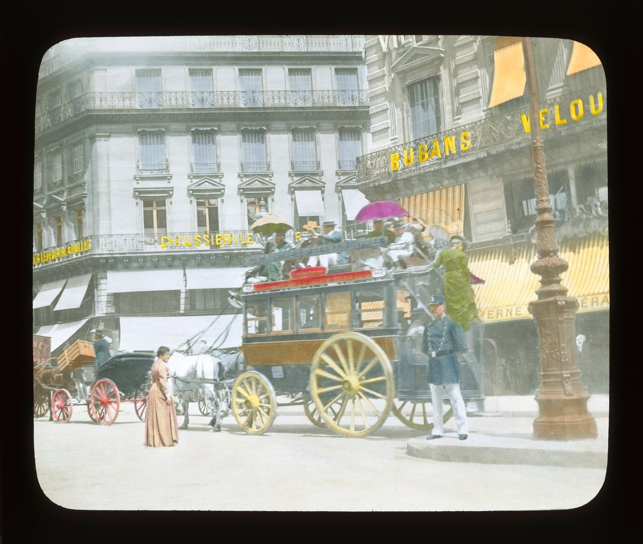 Ekspozycja paryska: Scena uliczna, 1900 (zjeżdżalnia z latarnią) autorstwa French Photographer