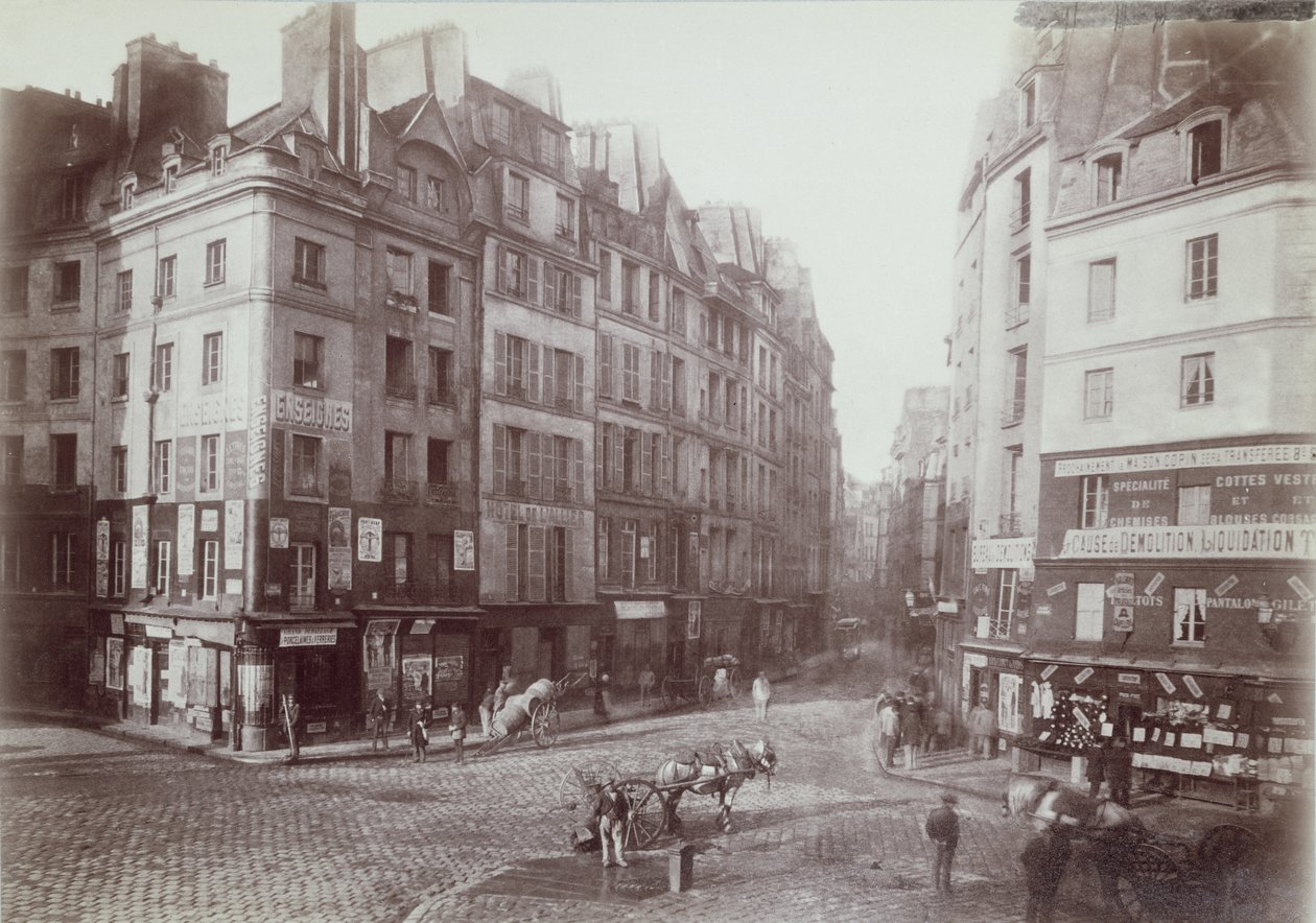 Paryż, rue Galande, 1888 (zdjęcie w sepii) autorstwa French Photographer