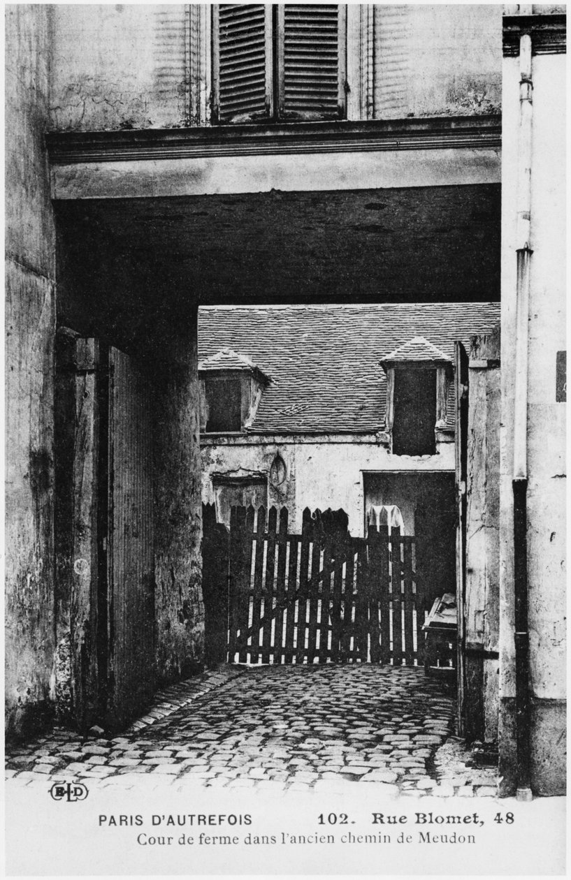Pocztówka przedstawiająca Rue Blomet, Paryż, ok. 1900 autorstwa French Photographer
