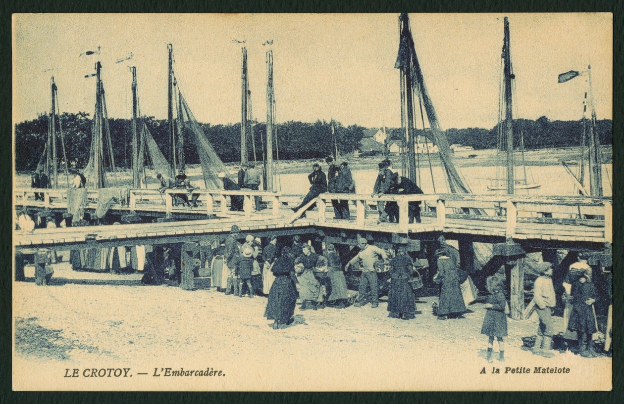Pocztówka przedstawiająca lądowisko w Le Crotoy, ok. 1900 autorstwa French Photographer