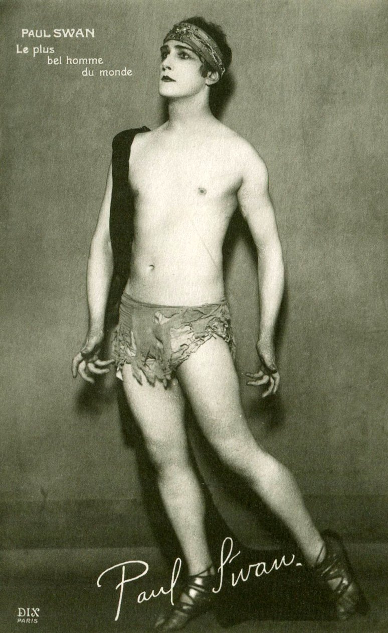 Pocztówka Paula Swana (1883–1972), najpiękniejszego człowieka świata, ok. 1918 autorstwa French Photographer