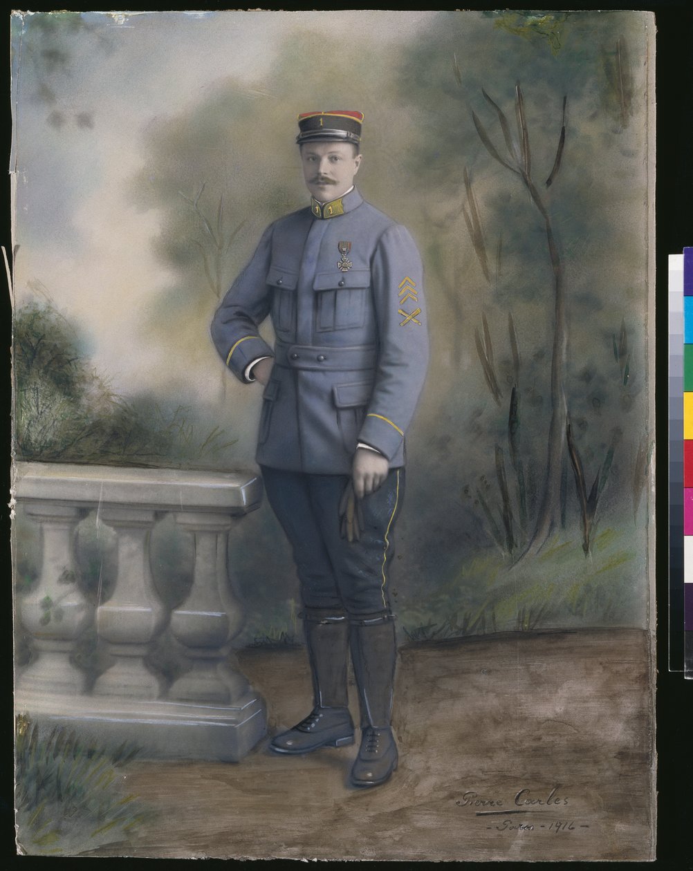 Podporucznik 1 Pułku Piechoty, 1916 (zdjęcie kolorowe) autorstwa French Photographer
