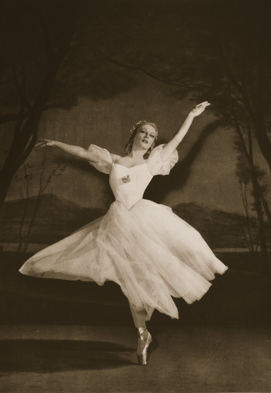 Tatiana Riabouchinska w Les Sylphides, z Grand Ballet de Monte-Carlo, 1949 (fotograwiura) autorstwa French Photographer