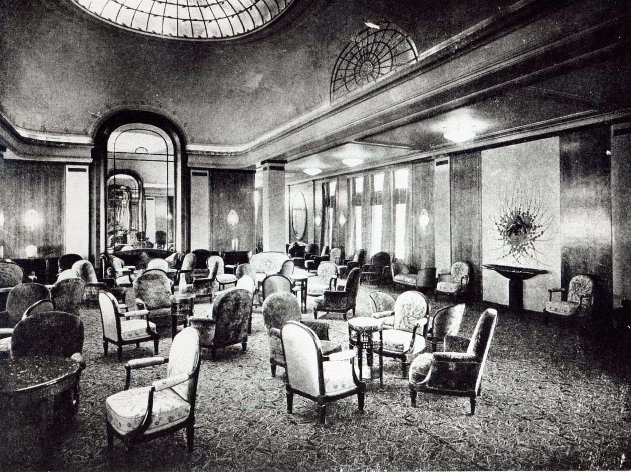 Duży salon na transatlantyku Paris, lipiec 1921 r. autorstwa French Photographer