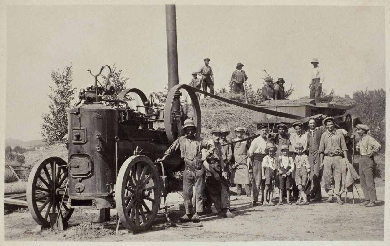 Młocarnia, ok. 1900 autorstwa French Photographer