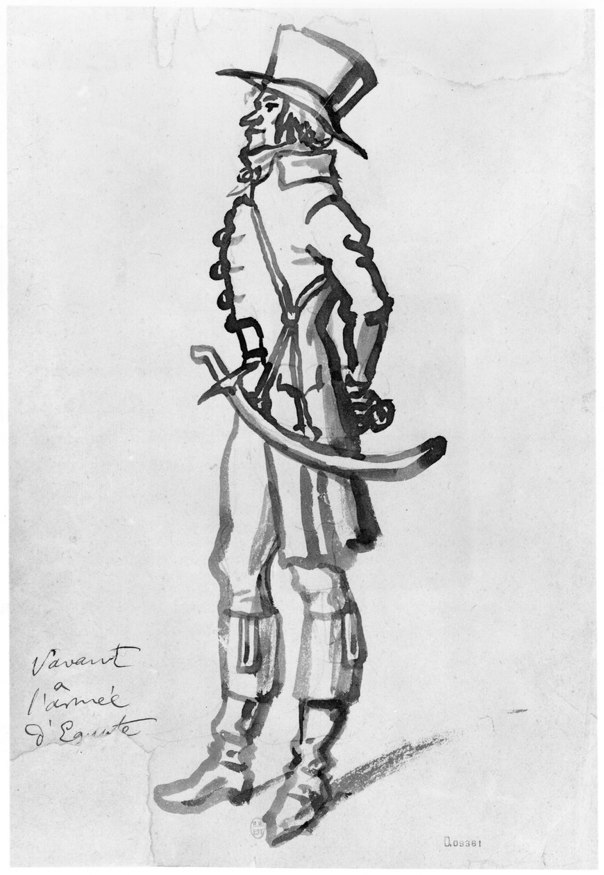 Naukowiec kampanii egipskiej, 26 marca 1795 (pranie na papierze) autorstwa French School